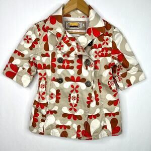 Brooklyn Industries Mod Floral Print Short Sleeve Jacket XS/S